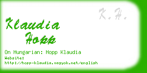 klaudia hopp business card